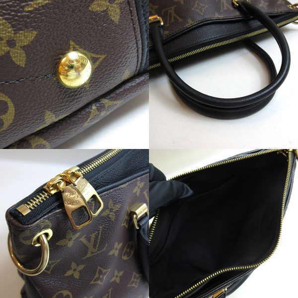 5 Louis Vuitton Pallas Black Handbag Shoulder 2 Way Bag Monogram