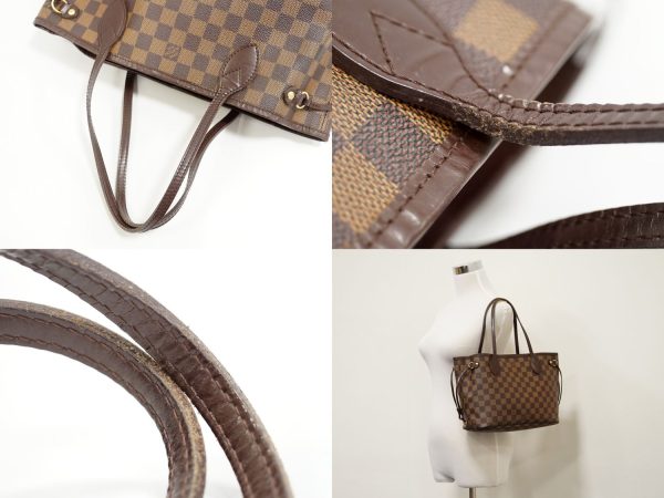 5 Louis Vuitton LV Neverfull PM Damier Ebene Tote Bag