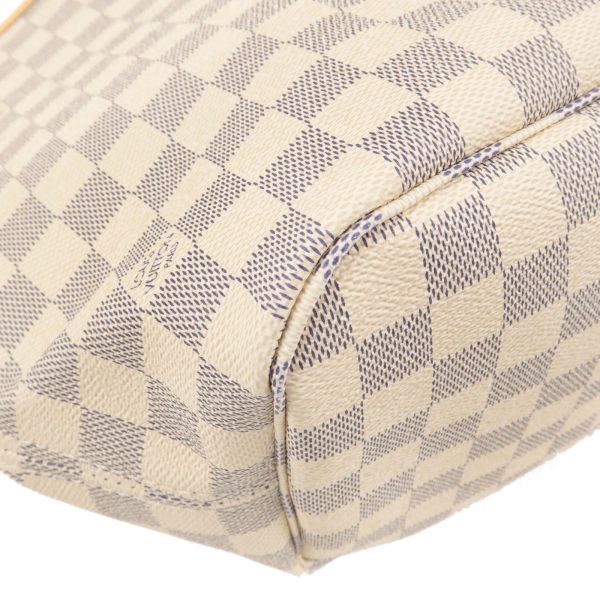 5 Louis Vuitton Damier Azur Neverfull MM Tote Bag Rose Ballerine