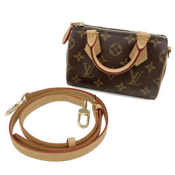 5 Louis Vuitton Shoulder Bag Nano Speedy Monogram Brown