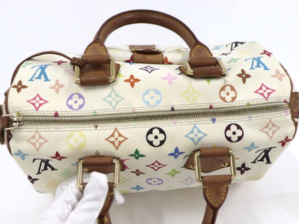 5 Louis Vuitton Speedy 30 Monogram Multicolor White