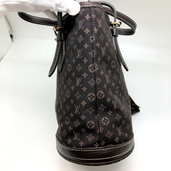 5 Louis Vuitton Bucket PM Tote Bag Monogram Mini Line Dark Brown