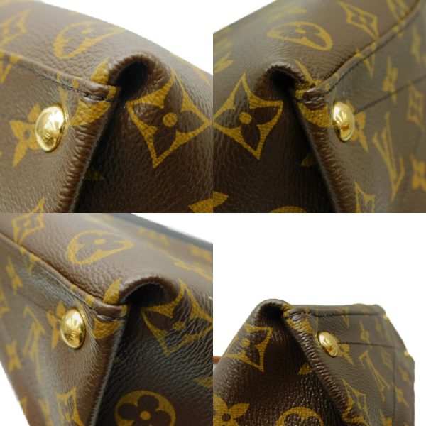 5 Louis Vuitton V Tote Handbag Monogram Brown Black Gold Metal Fittings