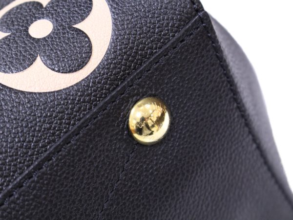 6 Louis Vuitton Montaigne MM Handbag Shoulder Bag Emplant Noir Black