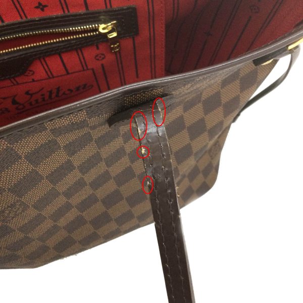 6 Louis Vuitton Neverfull MM Damier Ebene Brown Tote Bag Shoulder Bag