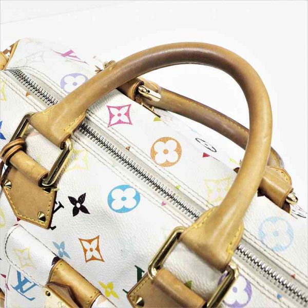 6 Louis Vuitton Speedy 30 Monogram Multicolor Handbag White