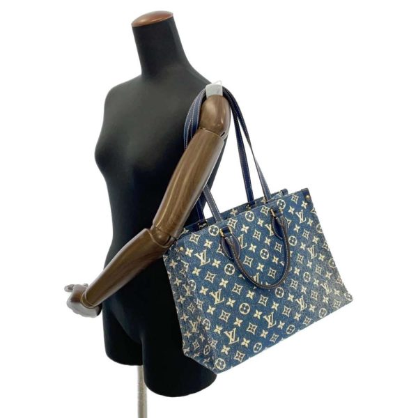 6 Louis Vuitton OnTheGo MM Monogram Jacquard Denim Tote Bag