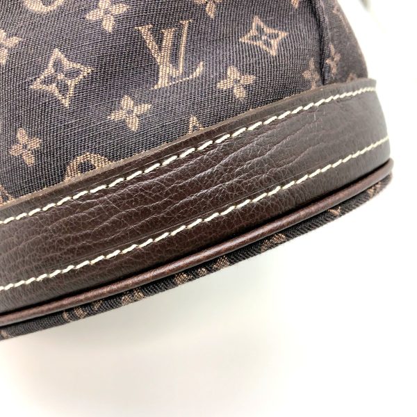 6 Louis Vuitton Bucket PM Tote Bag Monogram Mini Line Dark Brown