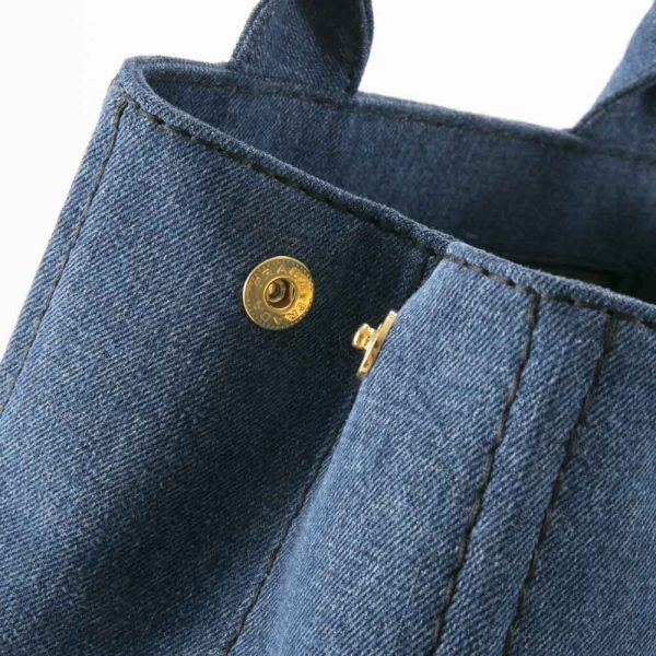 6 Prada Handbag Tote Bag Canapa Denim Logo