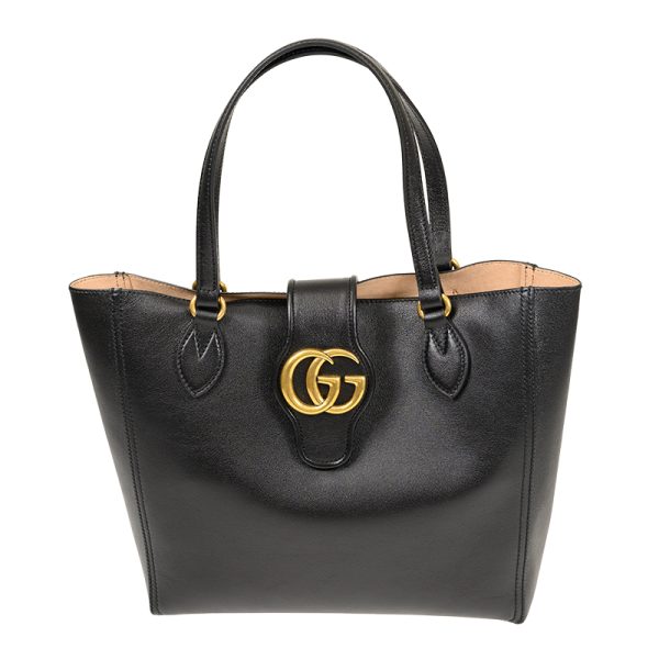 6526801u10t1000 1 Gucci Double G Small Tote Bag Black Leather