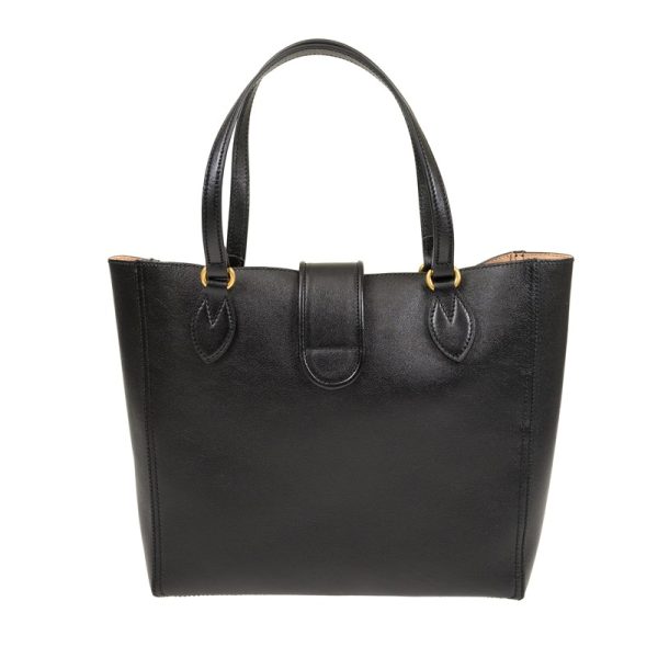 6526801u10t1000 4 Gucci Double G Small Tote Bag Black Leather