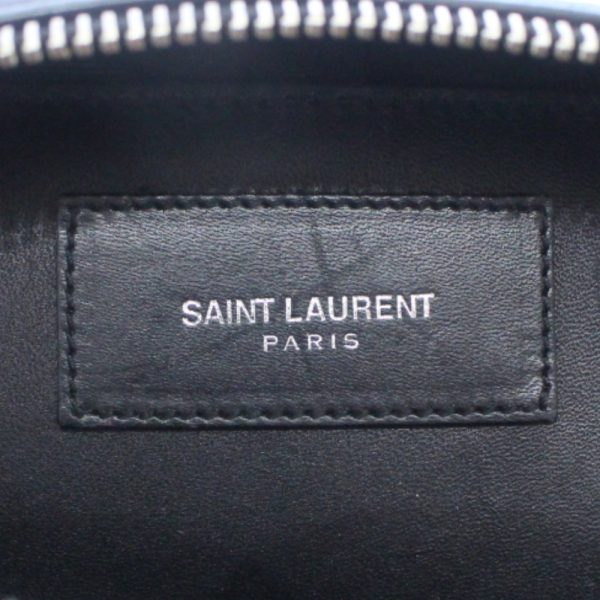 7 Saint Laurent Paris Chain Shoulder Bag Baby Duffle Black White Leather