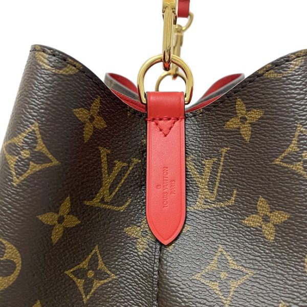 7 Louis Vuitton Shoulder Bag Neonoe Brown Red Coquelicot Monogram