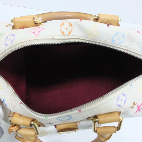 7 Louis Vuitton Speedy 30 Monogram Multicolor Handbag White