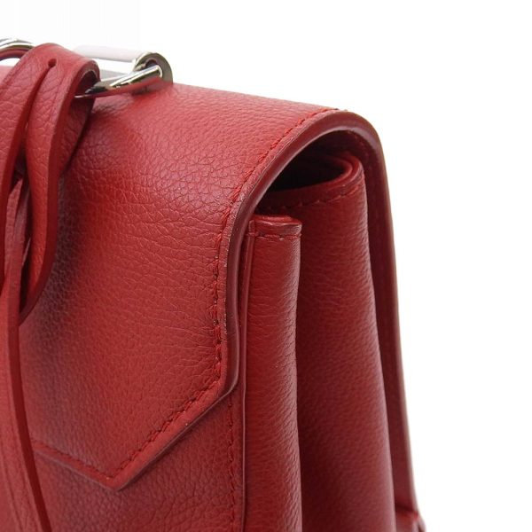 7 Louis Vuitton Lock Me 2 Handbag Calf Leather Ruby ​​red