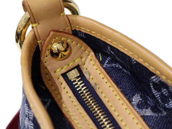 7 Louis Vuitton Porte Epaule Raye MM Striped Monogram Denim Blue Shoulder Bag