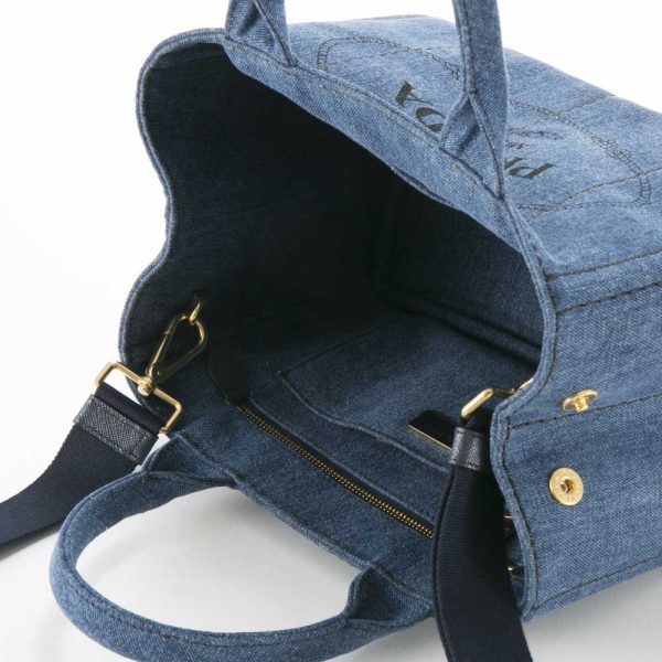 7 Prada Handbag Tote Bag Canapa Denim Logo