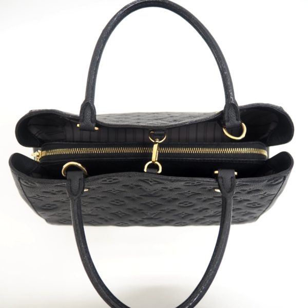 8 Louis Vuitton Montaigne MM Monogram Emplant Handbag Black