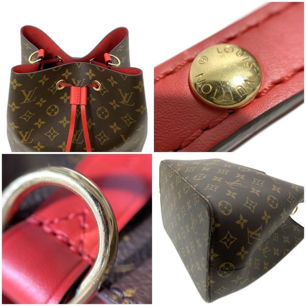 8 Louis Vuitton Shoulder Bag Neonoe Brown Red Coquelicot Monogram