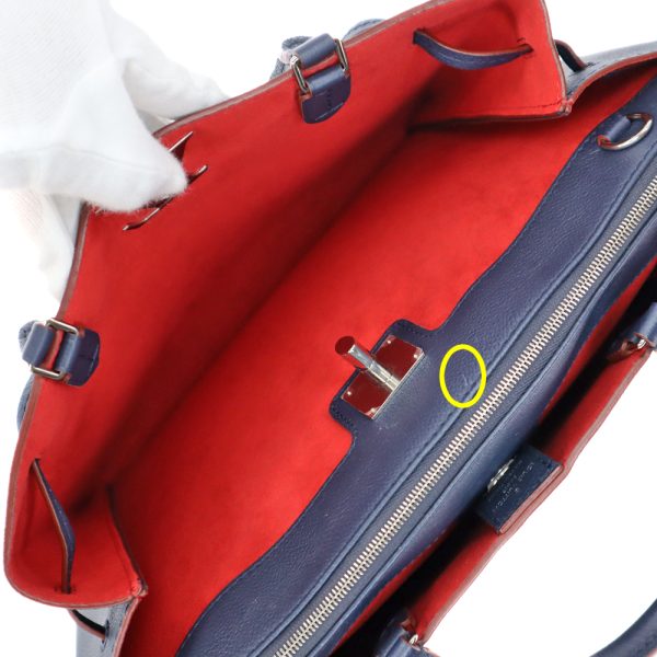 8 Louis Vuitton LockMe Grain Calf Leather Navy Red Marine