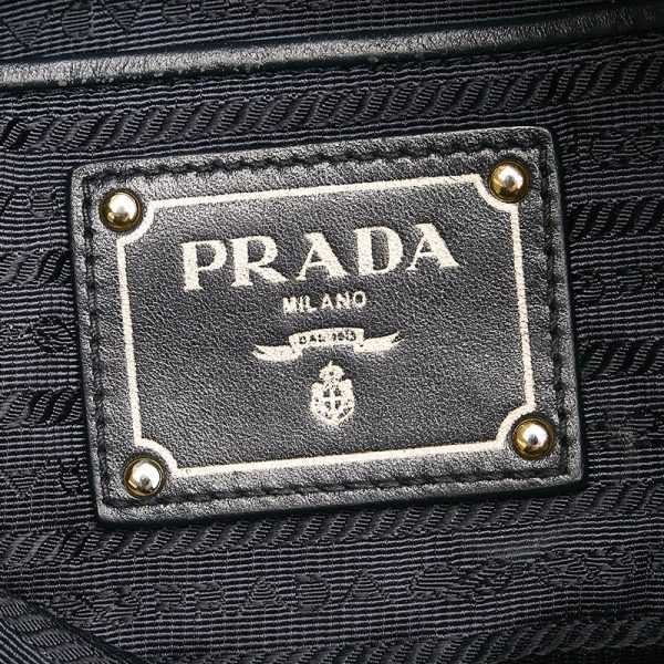 8 Prada Navy Nylon Leather Handbag