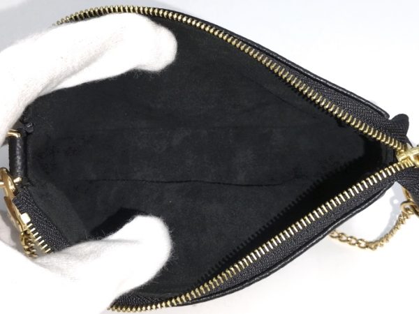 8 Louis Vuitton Mini Pochette Pouch Monogram Emplant Black Beige