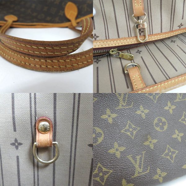 8 Louis Vuitton Neverfull MM Monogram Tote Shoulder Bag Brown