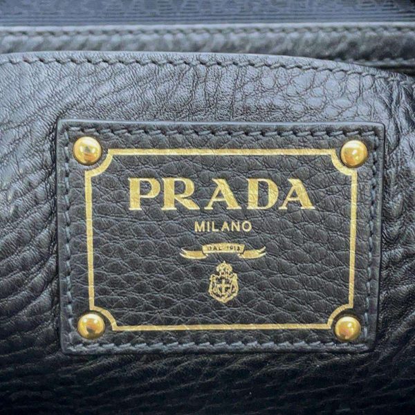 8602664 18 Prada Leather 2Way Shoulder Bag Black Outlet