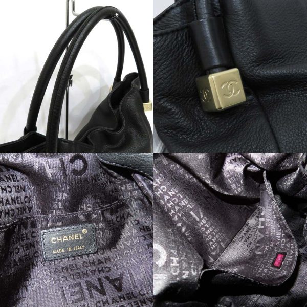 9 Chanel Leather Shoulder Bag AB Rank Black