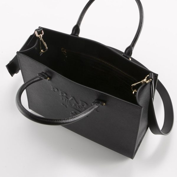 9 Prada Saffiano Lux Medium Logo Embossed Tote Bag