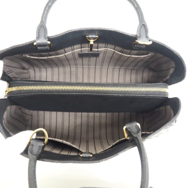 9 Louis Vuitton Montaigne MM Monogram Emplant Handbag Black