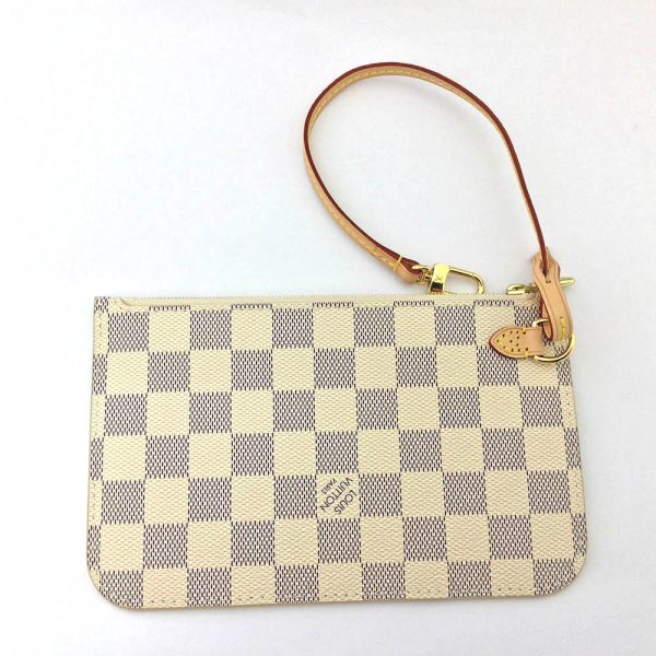 9 Louis Vuitton Neverfull PM Damier Azur White Tote Bag