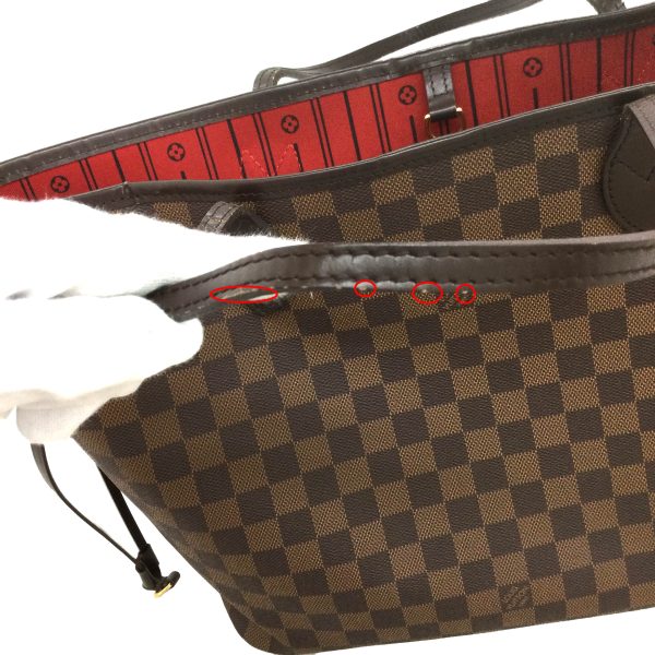 9 Louis Vuitton Neverfull MM Damier Ebene Brown Tote Bag Shoulder Bag