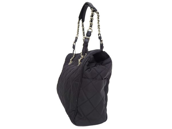 OLYMPUS DIGITAL CAMERA Prada Quilted Canvas Chain Shoulder Tote Bag