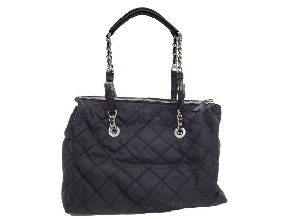 OLYMPUS DIGITAL CAMERA Prada Quilted Canvas Chain Shoulder Tote Bag