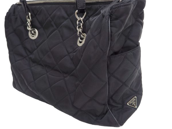 OLYMPUS DIGITAL CAMERA Prada Quilted Canvas Chain Shoulder Tote Bag