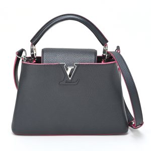 e 151865 11 Prada Triangle Logo Re nylon Leather Tote Bag Black