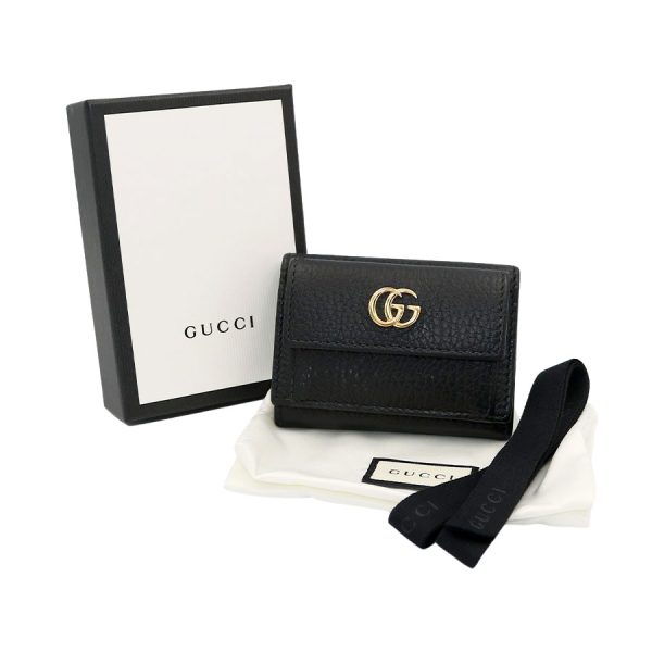 imgrc0169942173 Gucci Trifold Wallet Petit Marmont Black Leather