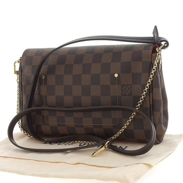 lv1311 2 Louis Vuitton Damier Favorite MM 2Way Shoulder Bag Ebene