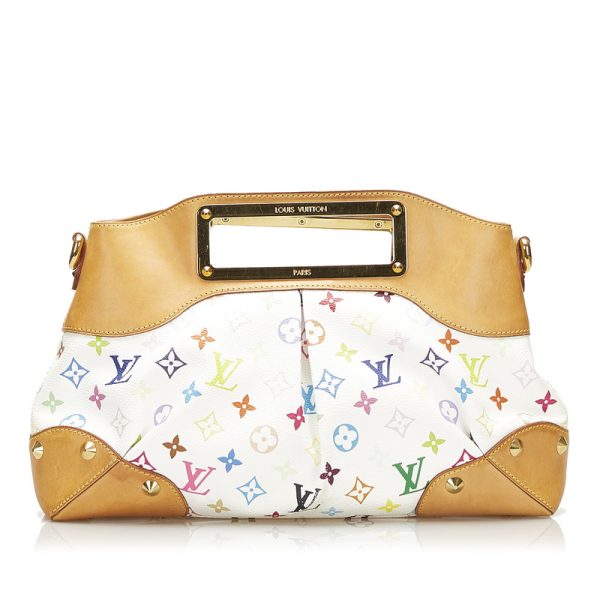 mkkl05hxq1g2uvj9 3 Louis Vuitton Monogram Multicolor Judy MM Chain Shoulder Bag White