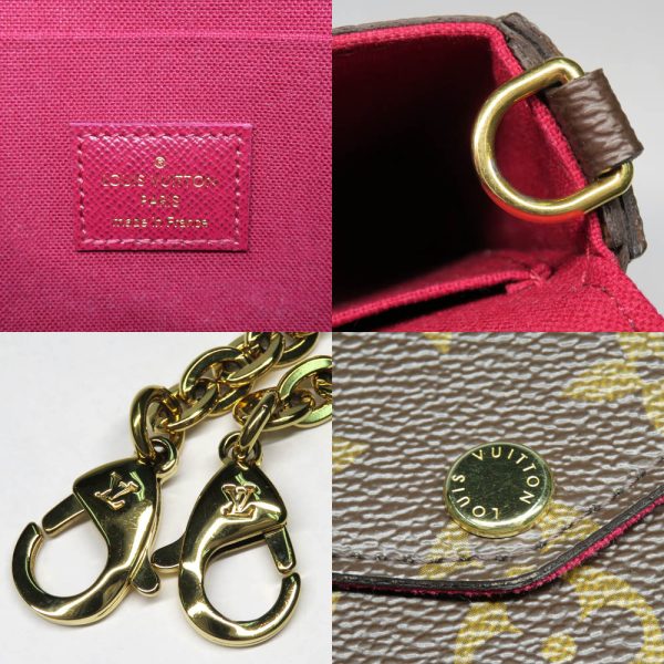 n2208 04 302047mi 05 Louis Vuitton Pochette Felicie Monogram Chain Wallet 2WAY Clutch Bag