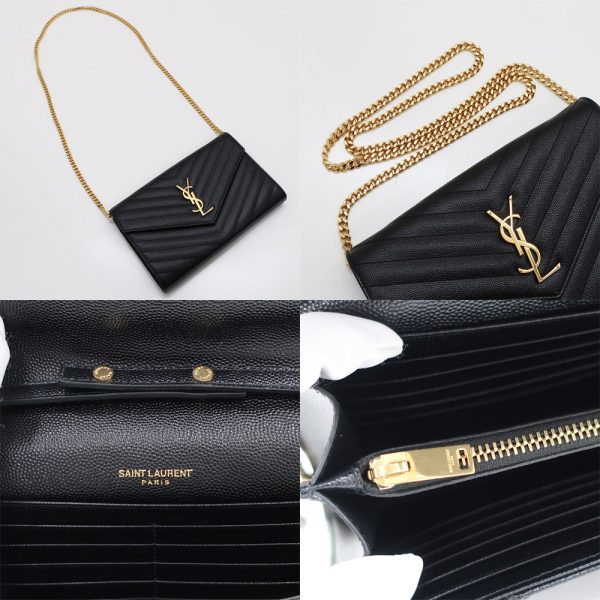 t2212 04 010026mn 08 Saint Laurent Logo Leather Chain Shoulder Bag