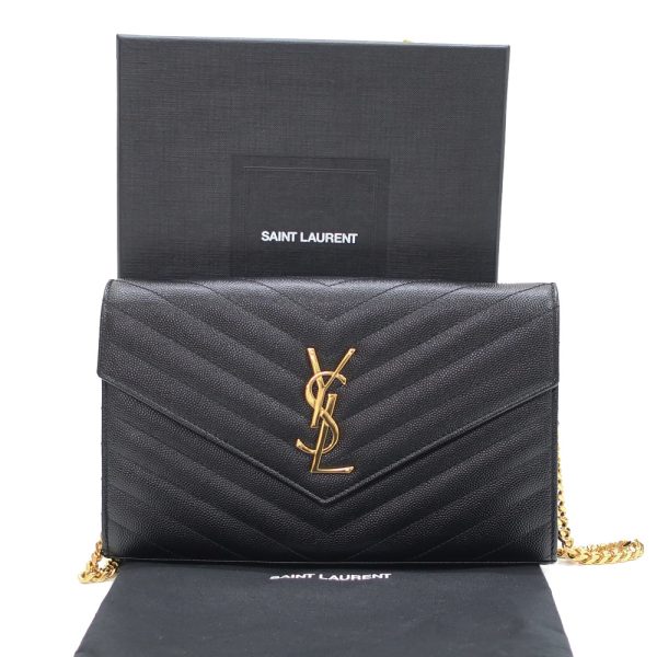 t2212 04 010026mn 10 Saint Laurent Logo Leather Chain Shoulder Bag