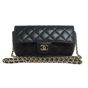 1 Chanel Bi FWallet Long Caviar Skin Here Mark Black