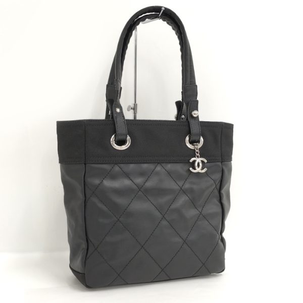 1 Chanel Tote Bag Paris Biarritz PM Leather Black