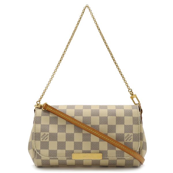 1 Louis Vuitton Damier Azur Favorite PM Accessory Pouch Chain Shoulder Bag