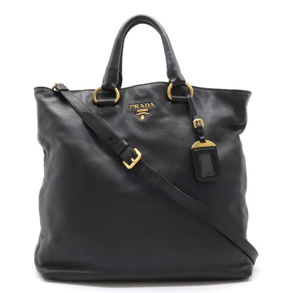 1 Prada Soft Calf Tote Bag Handbag 2way Shoulder Bag