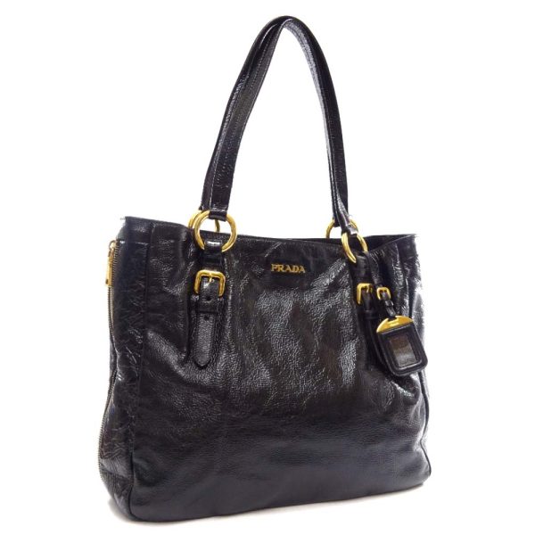 1 Prada Zipper Design Tote Bag Black