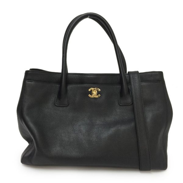 1 Chanel Caviar Skin Executive 2way Tote Bag Black