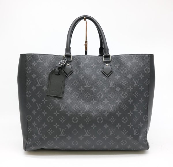 1 Louis Vuitton Grand Sac Monogram Eclipse Tote Bag Handbag